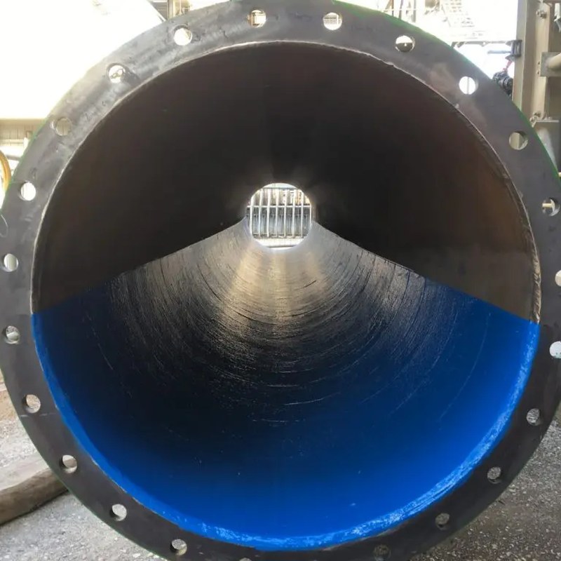 PVDF-lined pipe with blue interior lining